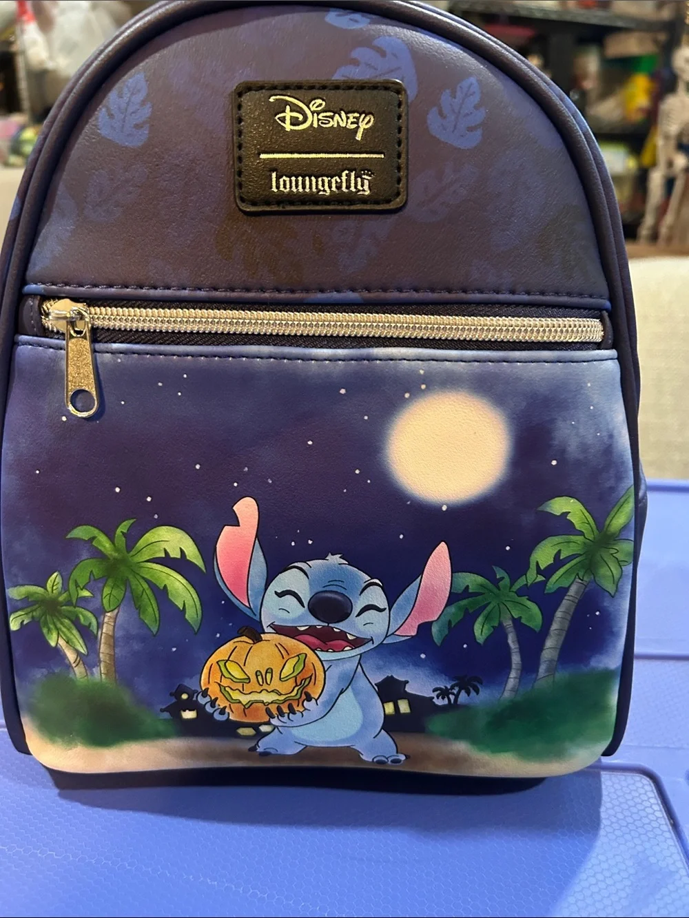 Loungefly Kids Blue & Purple Stitch Halloween Mini Backpack